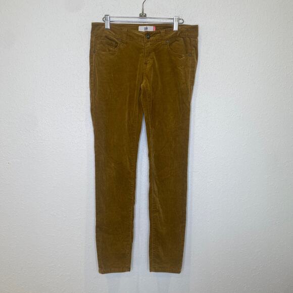 Cabi Jeans Tan/Gold Baby Corduroys Skinny Low-Mid Rise EUC Sz 4 - Picture 1 of 13